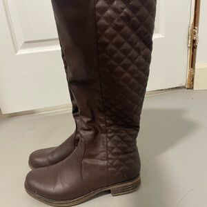 Charlotte Russe Dark Brown Quilted riding style Boots